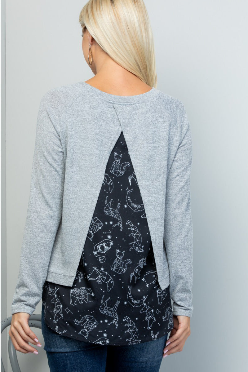Animal Constellations Open Back Sweater
