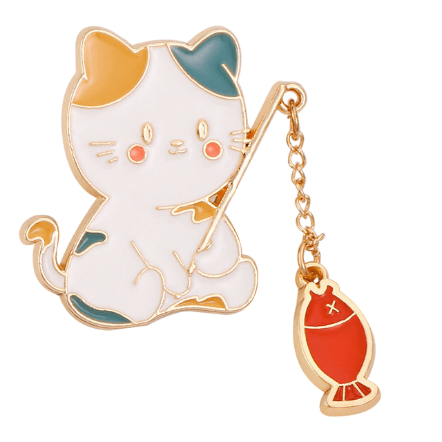 Cat Fishing Pin