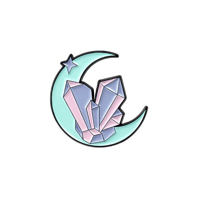 Crystal Moon Pin