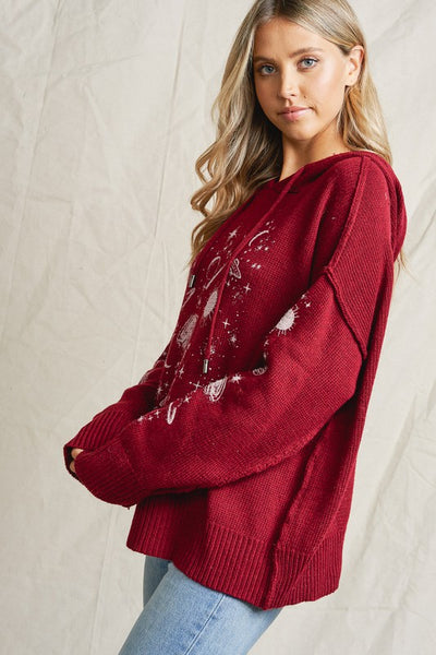 Galaxy Knit Sweater Red