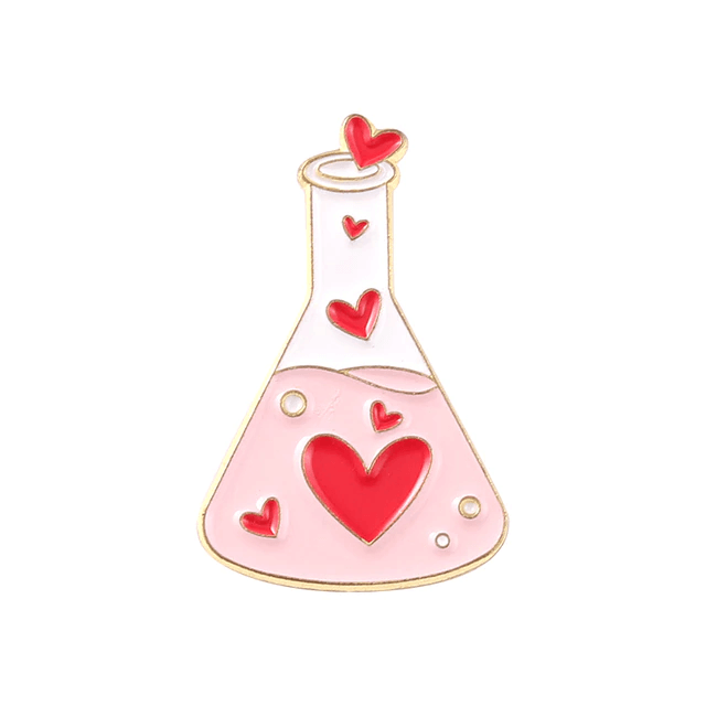 Science Beaker Heart Pin