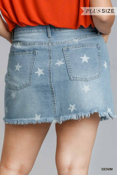 Star Denim Mini Skirt
