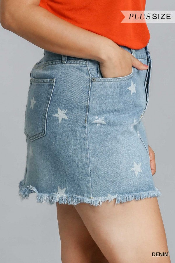 Star Denim Mini Skirt