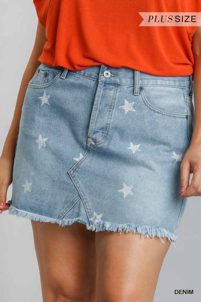 Star Denim Mini Skirt