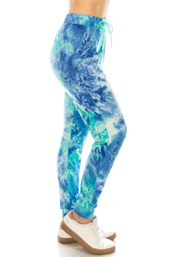 Teal Tie Dye Joggers